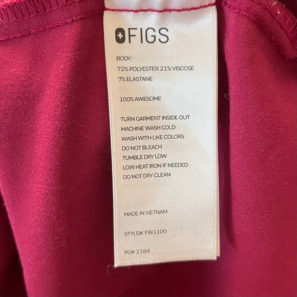 Rare FIGS Women’s Casma Three Pocket Scrub Top XXS Dark Magenta PO 2189 - Picture 5 of 5